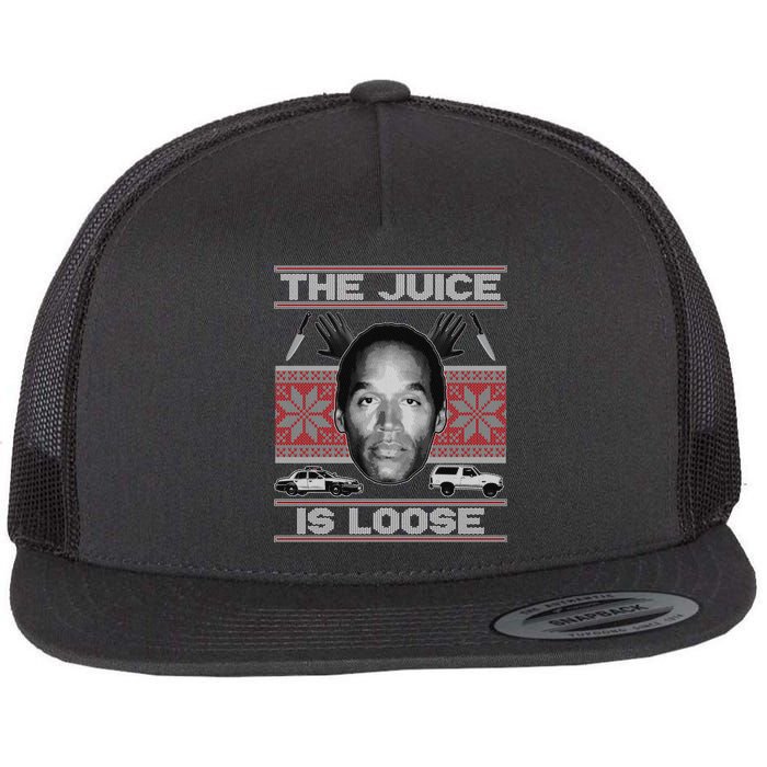 The Juice Is Loose OJ Ugly Christmas Sweater Flatbill Hat