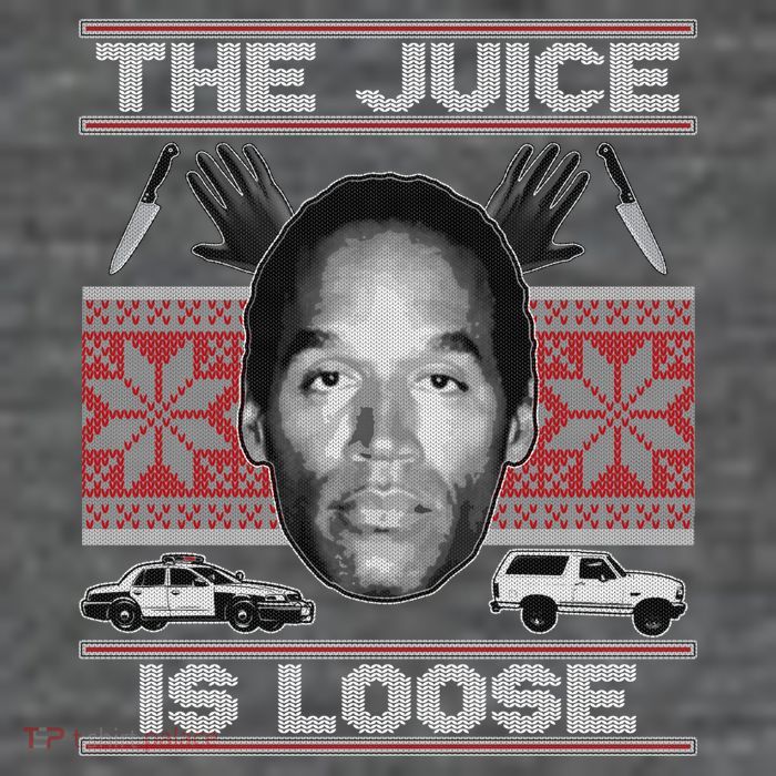 The Juice Is Loose OJ Ugly Christmas Sweater Flatbill Hat