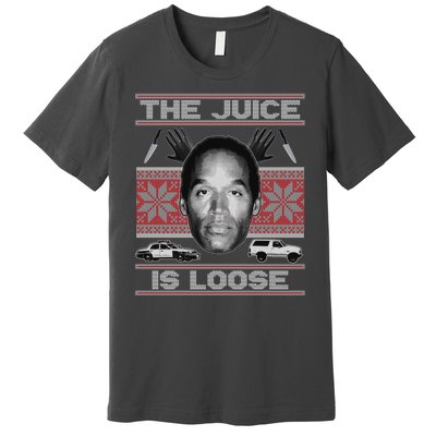 The Juice Is Loose OJ Ugly Christmas Sweater Premium T-Shirt