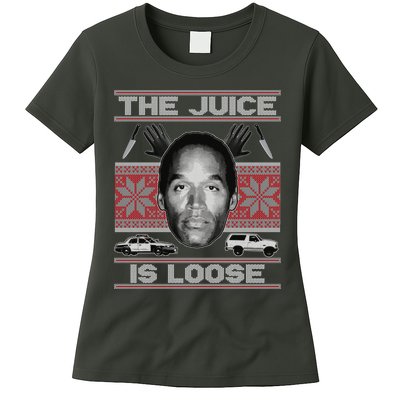 The Juice Is Loose OJ Ugly Christmas Sweater Womens T-Shirt