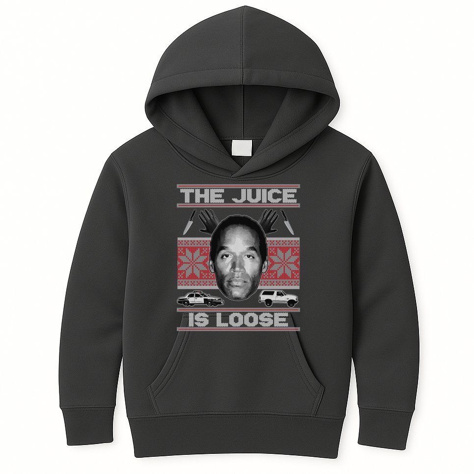 The Juice Is Loose OJ Ugly Christmas Sweater Kids Hoodie