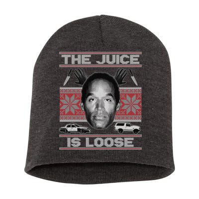 The Juice Is Loose OJ Ugly Christmas Sweater Short Acrylic Beanie