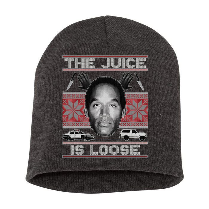 The Juice Is Loose OJ Ugly Christmas Sweater Short Acrylic Beanie