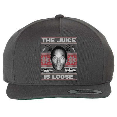 The Juice Is Loose OJ Ugly Christmas Sweater Wool Snapback Cap