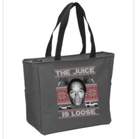The Juice Is Loose OJ Ugly Christmas Sweater Zip Tote Bag