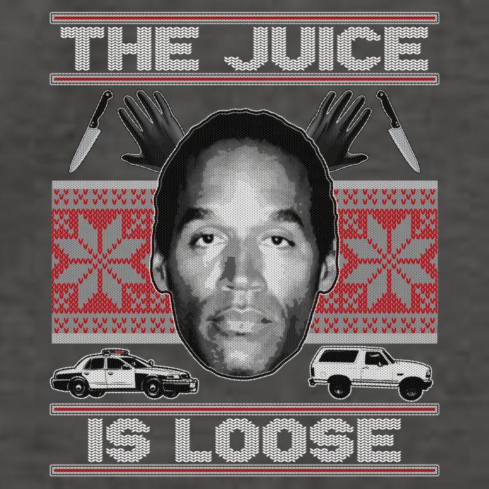 The Juice Is Loose OJ Ugly Christmas Sweater Vector Backpack