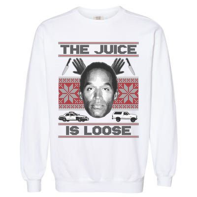 The Juice Is Loose OJ Ugly Christmas Sweater Garment-Dyed Sweatshirt