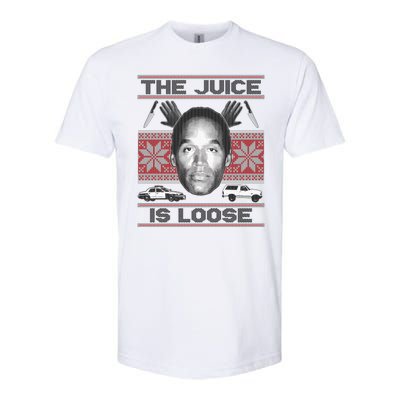 The Juice Is Loose OJ Ugly Christmas Sweater Softstyle CVC T-Shirt