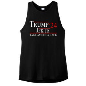 Trump JFK Jr Take America Back 2024 Ladies PosiCharge Tri-Blend Wicking Tank