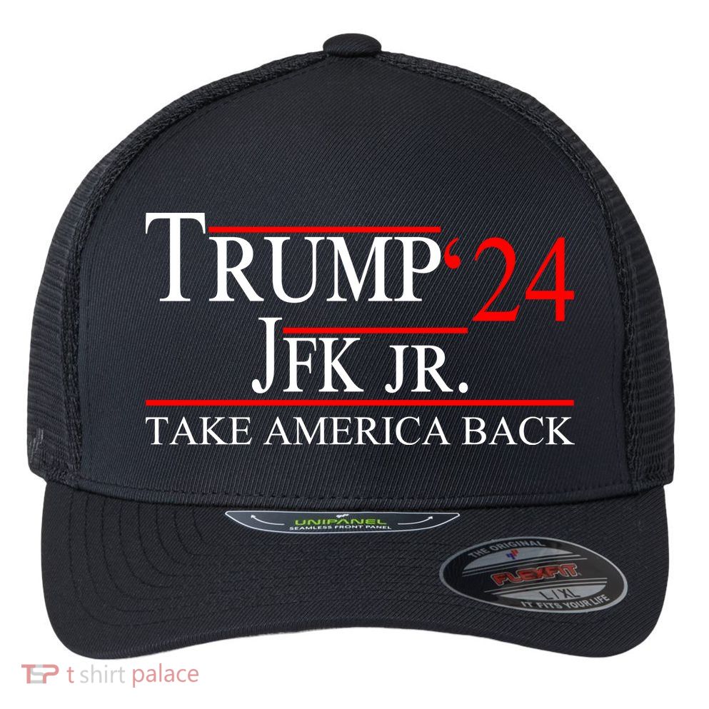 Trump JFK Jr Take America Back 2024 Flexfit Unipanel Trucker Cap