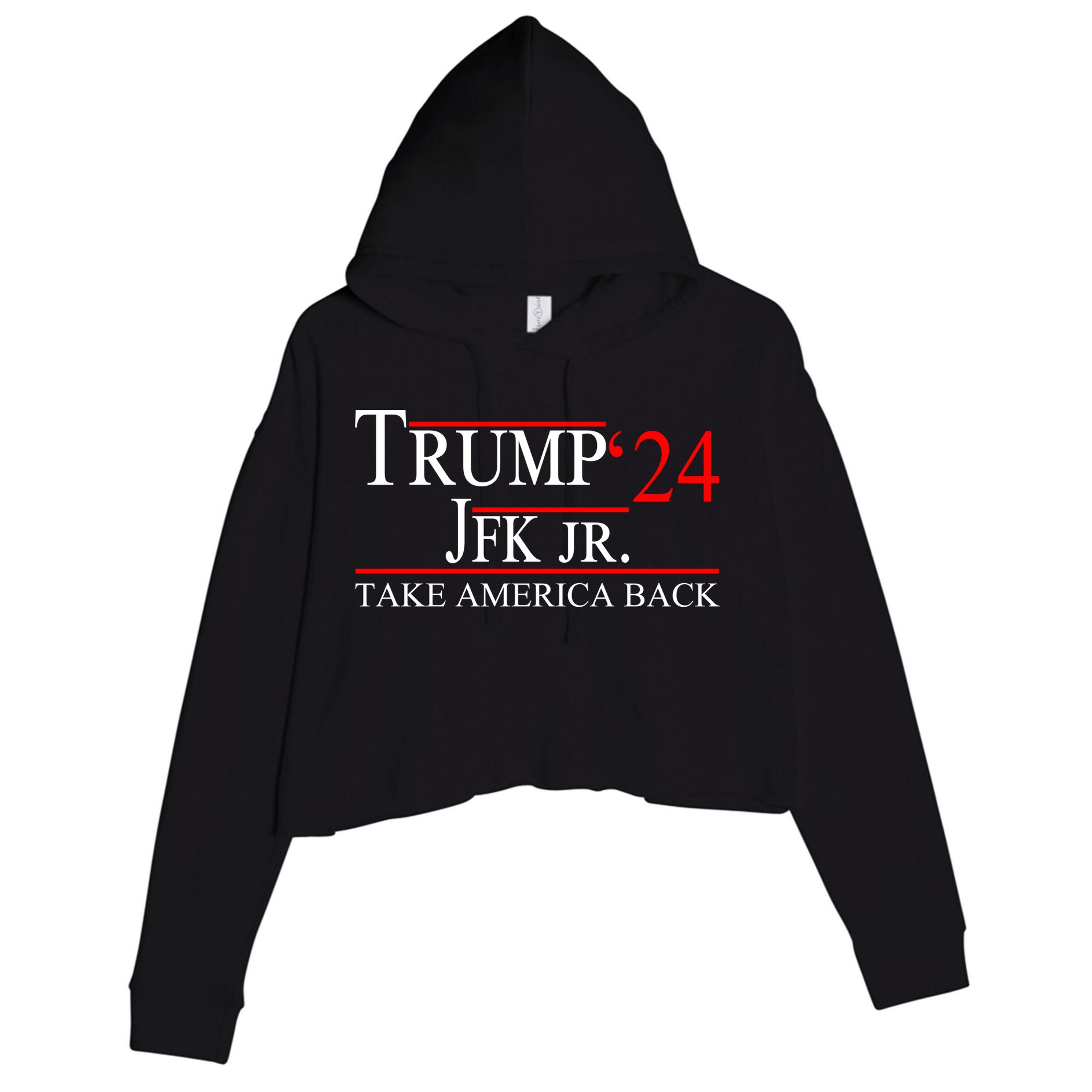 Trump JFK Jr Take America Back 2024 Crop Fleece Hoodie