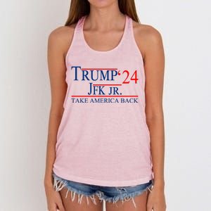 Trump JFK Jr Take America Back 2024 Women's Knotted Racerback Tank