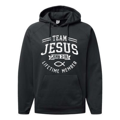 Team Jesus John 316 Lifetime Member God Christian Gift Performance Fleece Hoodie