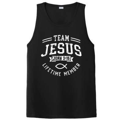 Team Jesus John 316 Lifetime Member God Christian Gift PosiCharge Competitor Tank