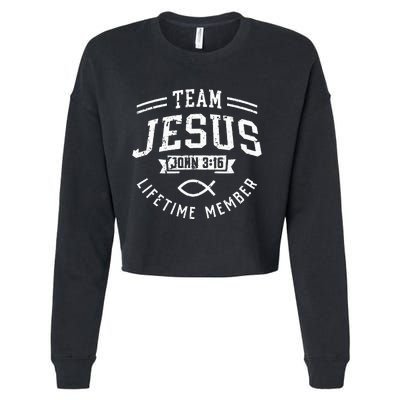 Team Jesus John 316 Lifetime Member God Christian Gift Cropped Pullover Crew