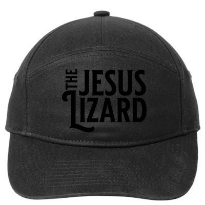 The Jesus Lizard Black Retro Vintage Text On Funny Christian 7-Panel Snapback Hat