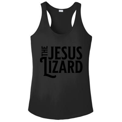 The Jesus Lizard Black Retro Vintage Text On Funny Christian Ladies PosiCharge Competitor Racerback Tank