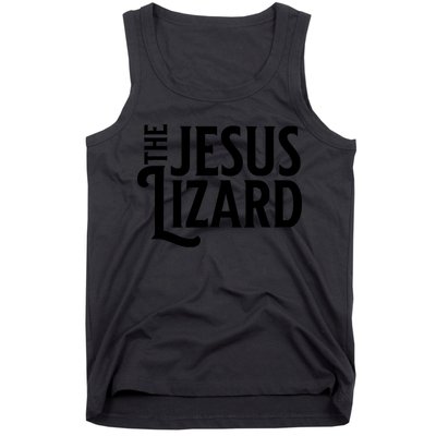 The Jesus Lizard Black Retro Vintage Text On Funny Christian Tank Top