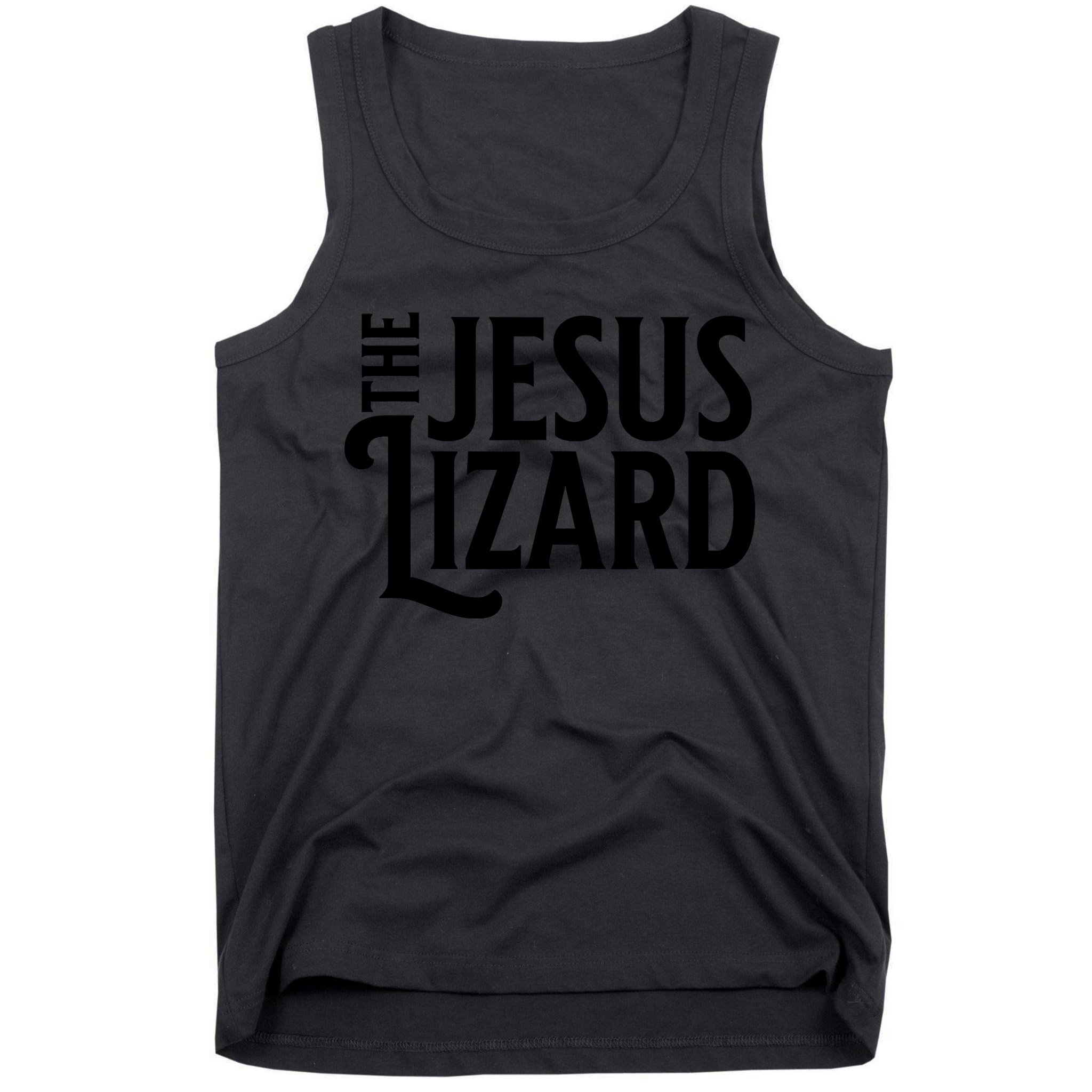 The Jesus Lizard Black Retro Vintage Text On Funny Christian Tank Top