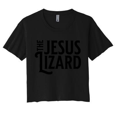 The Jesus Lizard Black Retro Vintage Text On Funny Christian Crop Top
