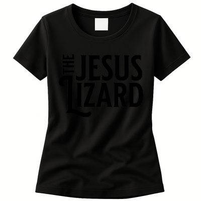 The Jesus Lizard Black Retro Vintage Text On Funny Christian Womens T-Shirt