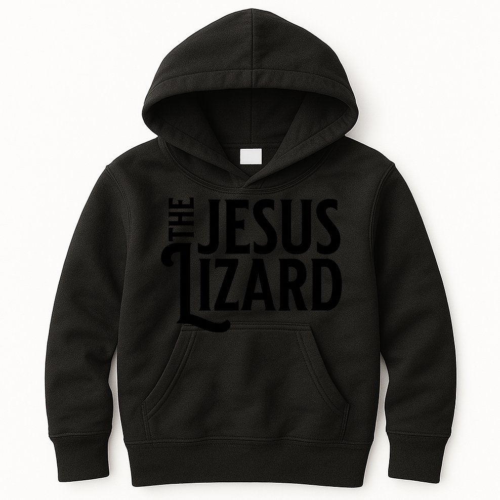 The Jesus Lizard Black Retro Vintage Text On Funny Christian Kids Hoodie