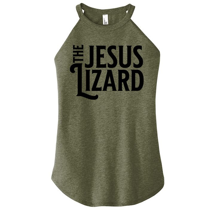 The Jesus Lizard Black Retro Vintage Text On Funny Christian Women's Perfect Tri Rocker Tank