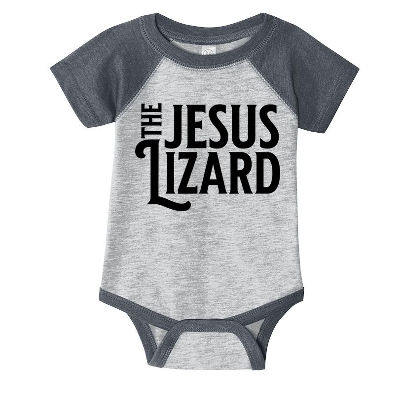 The Jesus Lizard Black Retro Vintage Text On Funny Christian Infant Baby Jersey Bodysuit