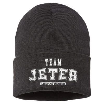 Team Jeter Lifetime Member Family Last Name Sustainable Knit Beanie