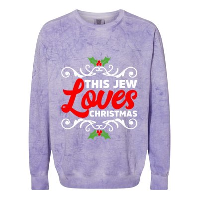 This Jew Loves Christmas Eve Celebration Winter Xmas Colorblast Crewneck Sweatshirt