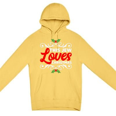 This Jew Loves Christmas Eve Celebration Winter Xmas Premium Pullover Hoodie