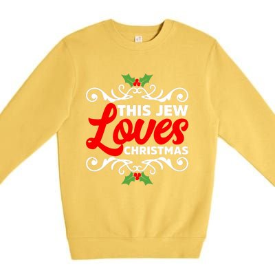 This Jew Loves Christmas Eve Celebration Winter Xmas Premium Crewneck Sweatshirt