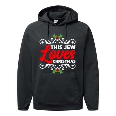 This Jew Loves Christmas Eve Celebration Winter Xmas Performance Fleece Hoodie