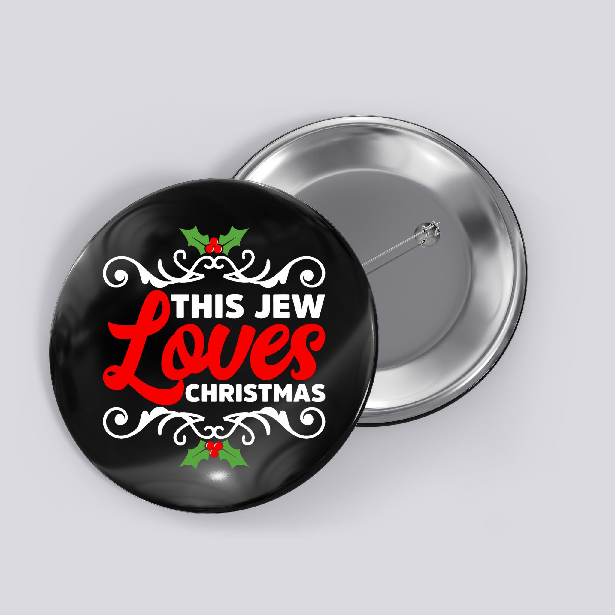 This Jew Loves Christmas Eve Celebration Winter Xmas Button