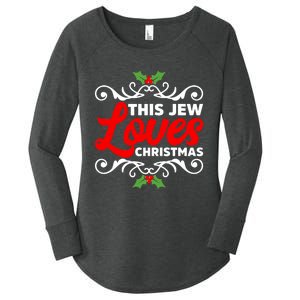 This Jew Loves Christmas Eve Celebration Winter Xmas Women's Perfect Tri Tunic Long Sleeve Shirt