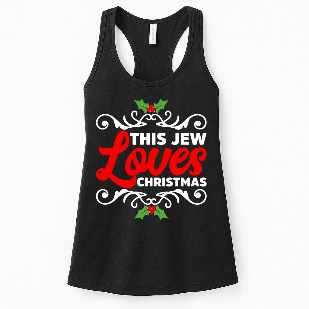 This Jew Loves Christmas Eve Celebration Winter Xmas Womens Tank Top