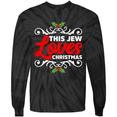 This Jew Loves Christmas Eve Celebration Winter Xmas Tie-Dye Long Sleeve Shirt