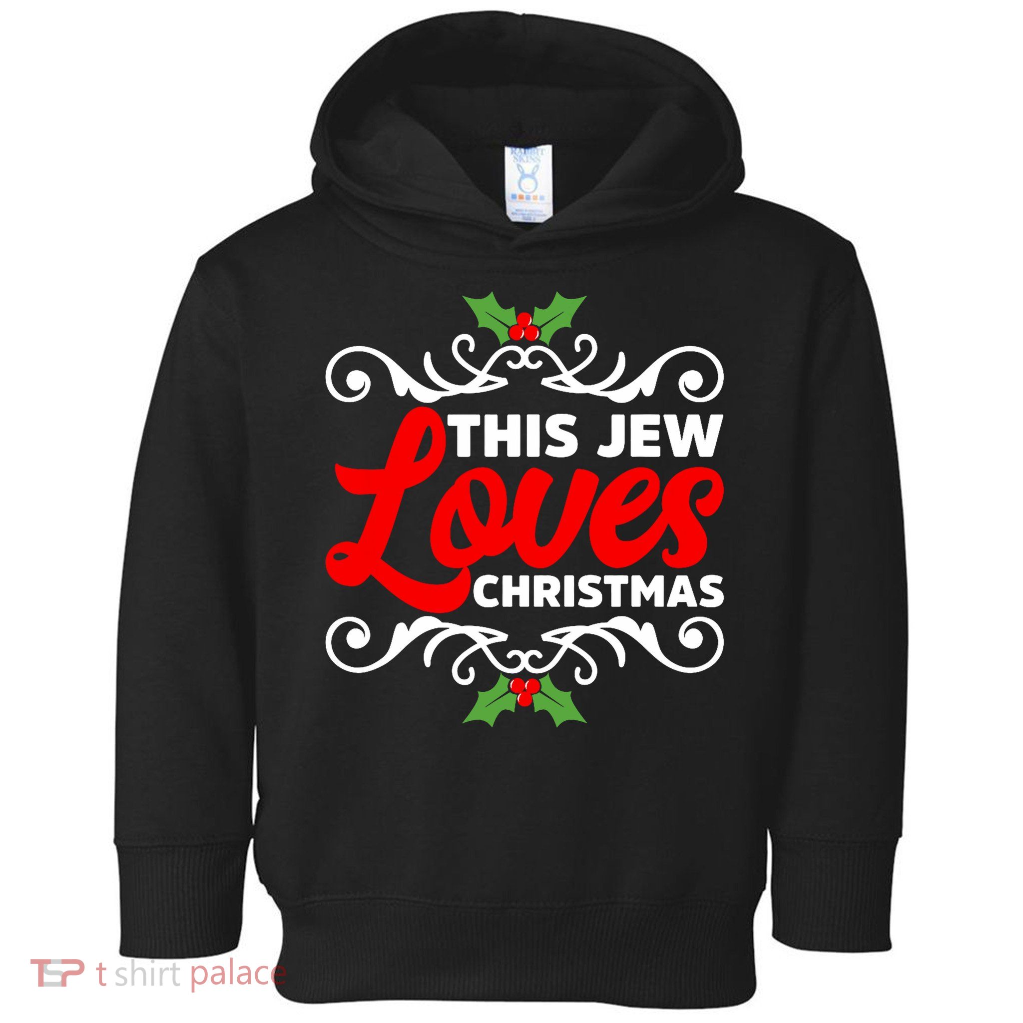 This Jew Loves Christmas Eve Celebration Winter Xmas Toddler Hoodie