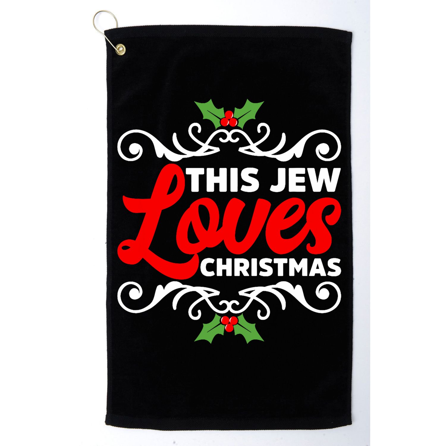 This Jew Loves Christmas Eve Celebration Winter Xmas Golf Towel