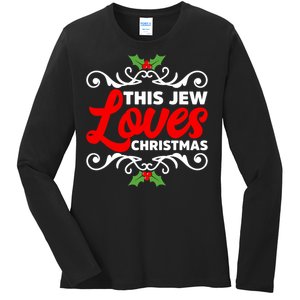 This Jew Loves Christmas Eve Celebration Winter Xmas Ladies Long Sleeve Shirt