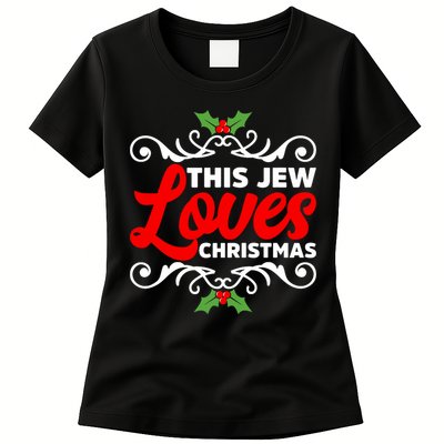 This Jew Loves Christmas Eve Celebration Winter Xmas Womens T-Shirt