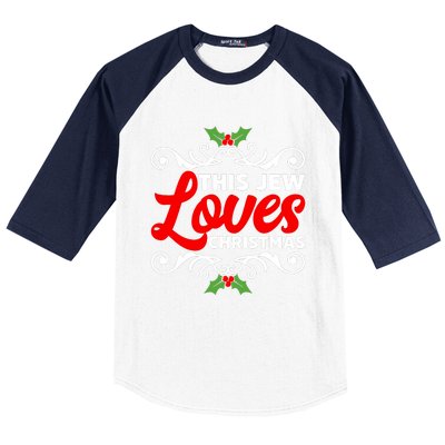 This Jew Loves Christmas Eve Celebration Winter Xmas Baseball Sleeve Shirt