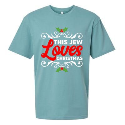 This Jew Loves Christmas Eve Celebration Winter Xmas Sueded Cloud Jersey T-Shirt