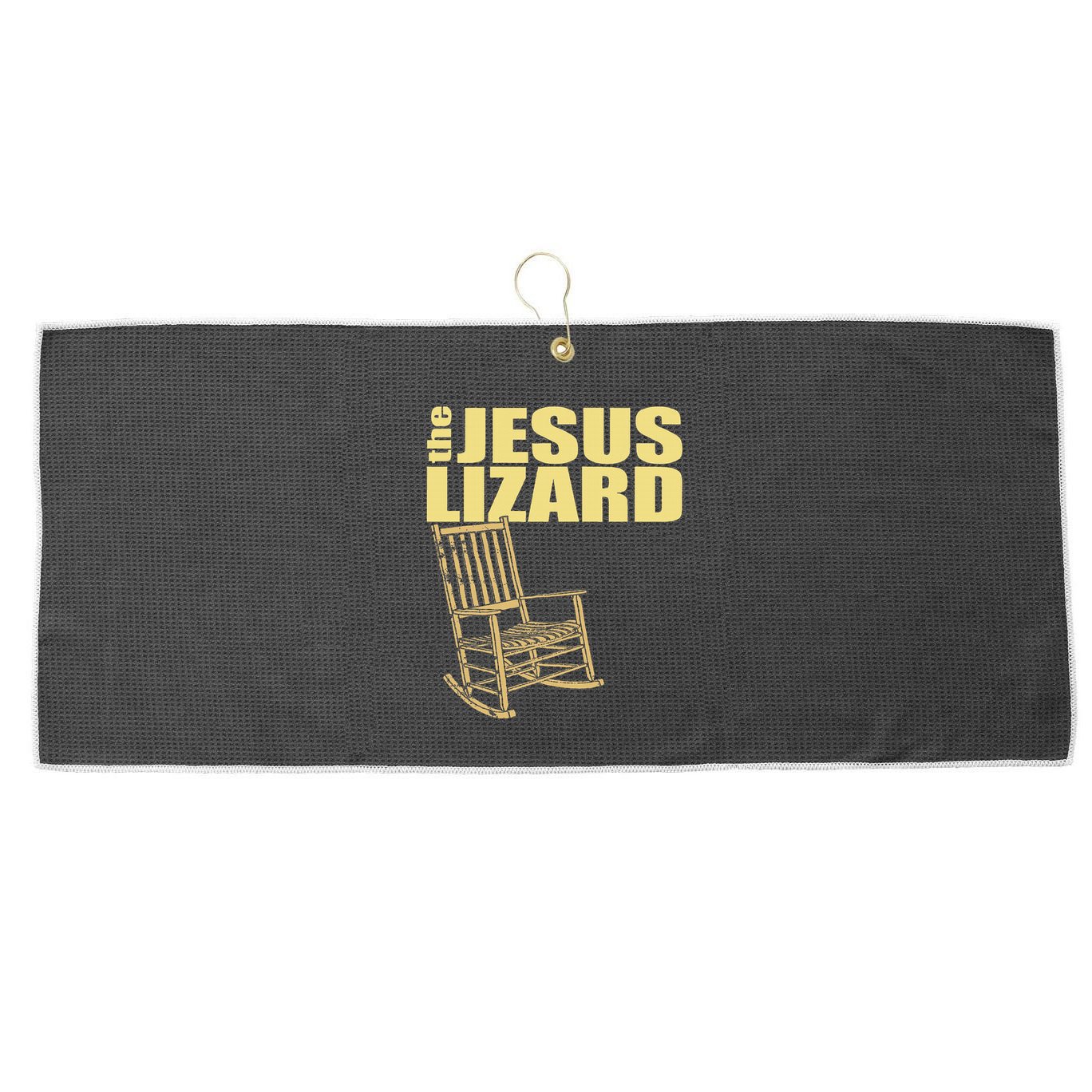 The Jesus Lizard Funny Chair Saying Christian Faith Music Large Microfiber Waffle Golf Towel