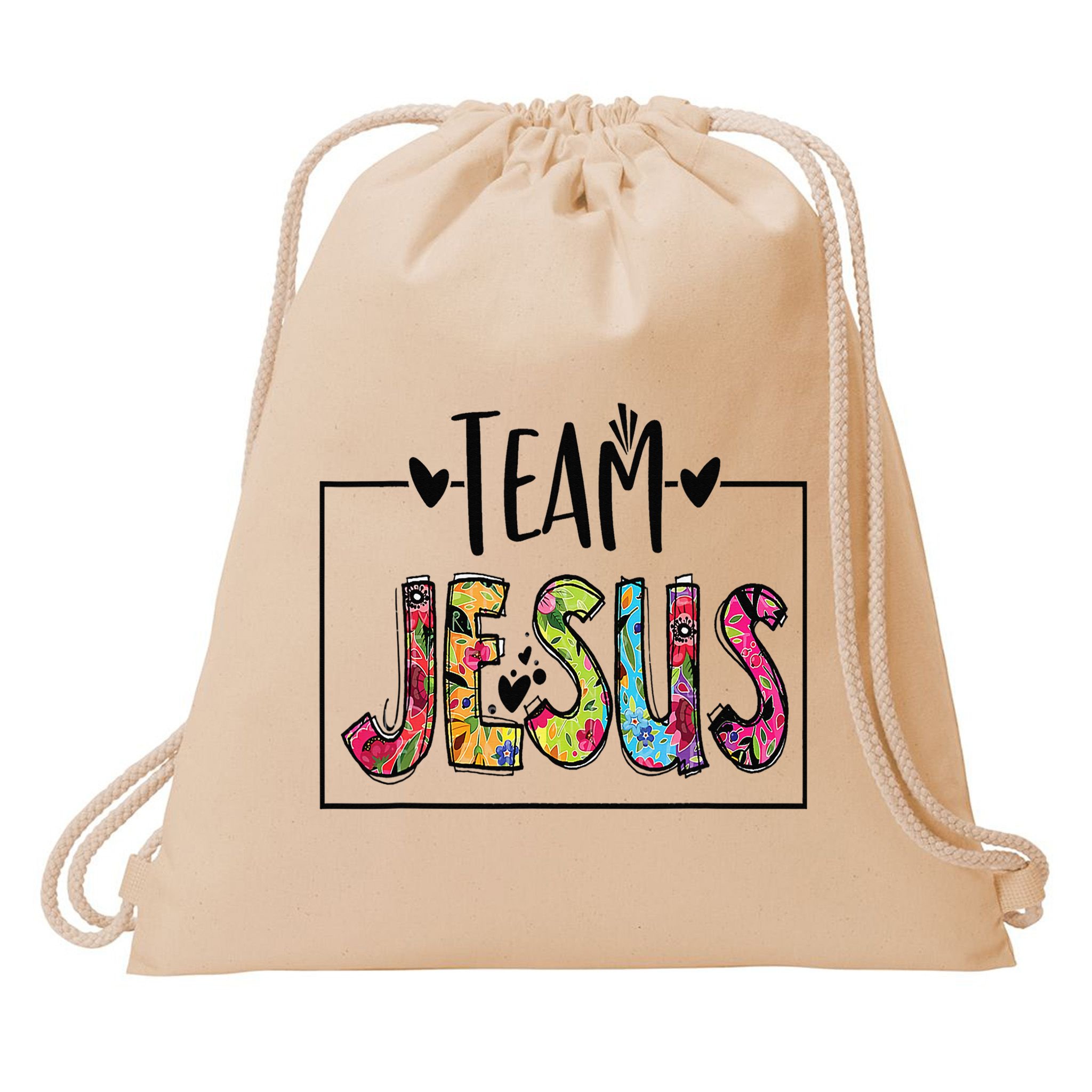 Team Jesus Lover Christian Religious Believers God Drawstring Bag