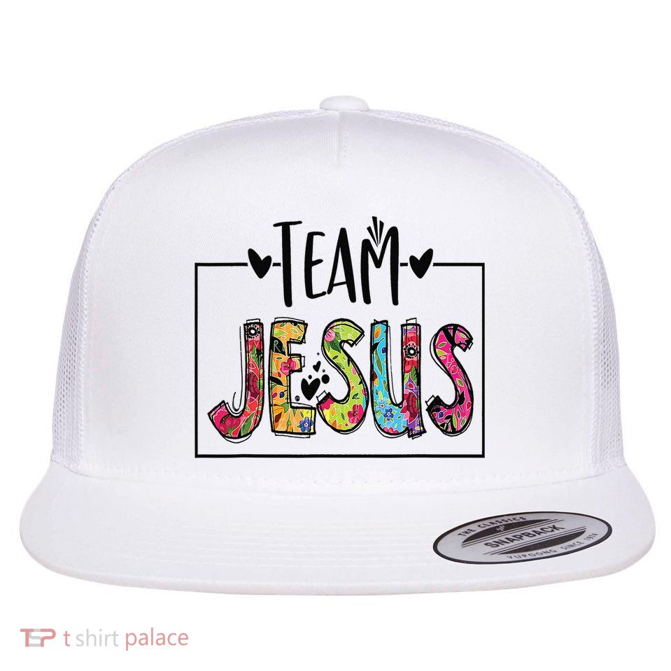 Team Jesus Lover Christian Religious Believers God Flat Bill Trucker Hat