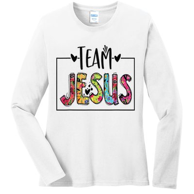 Team Jesus Lover Christian Religious Believers God Ladies Long Sleeve Shirt
