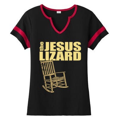 The Jesus Lizard Funny Chair Saying Christian Faith Music Ladies Halftime Notch Neck Tee