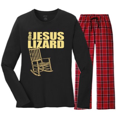 The Jesus Lizard Funny Chair Saying Christian Faith Music Women's Long Sleeve Flannel Pajama Set 