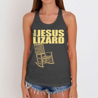 The Jesus Lizard Funny Chair Saying Christian Faith Music Women's Knotted Racerback Tank